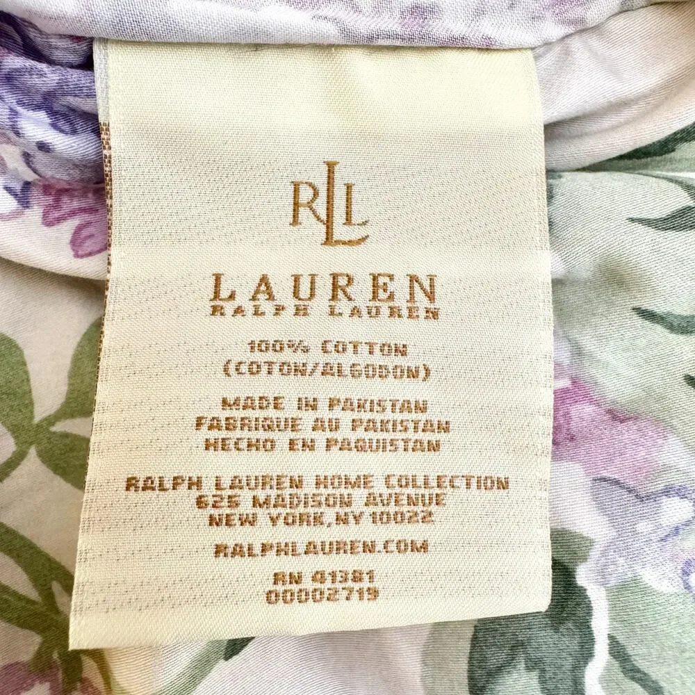 2 Vintage Lauren Ralph Lauren King Pillow Shams Cape Elizabeth Purple Lilac